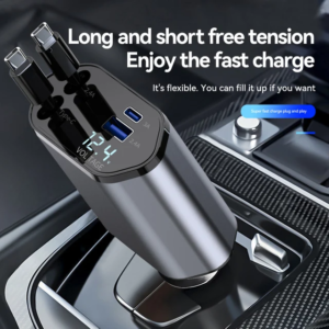 140W 4in1 Retractable Car Charger (Imported)