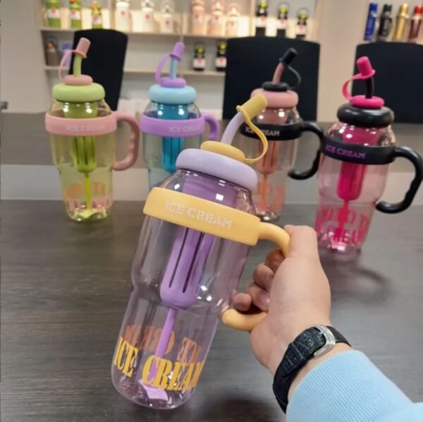 "Ice Cream" Infuser Water Bottle with Handle & Straw - Image 3