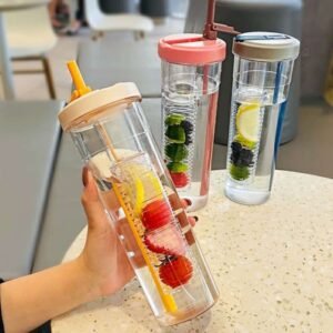 Premium Fruit Infuser Water Bottle with Straw – Leak-Proof (1)